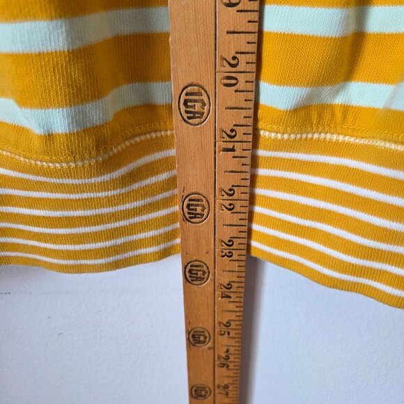 EUC GAP STRIPED YELLOW WHITE CREW NECK LONGSLEEVES COTTON TOP SIZE MEDIUM - Picture 14 of 14